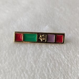 ❤️ Elegant Gold-Tone Multicolor Bar Brooch Enamel Pin